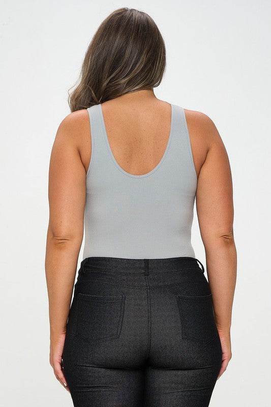Reversible V-Neck Basic Tank Top Thong Bodysuit - Shop Style & More | Fresh Looks, Everyday Deals & Free Shipping