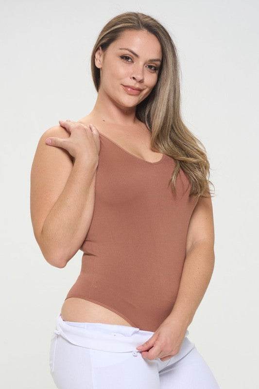 Reversible V-Neck Basic Tank Top Thong Bodysuit - Shop Style & More | Fresh Looks, Everyday Deals & Free Shipping