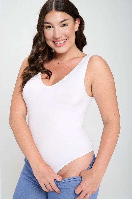 Reversible V-Neck Basic Tank Top Thong Bodysuit - Shop Style & More | Fresh Looks, Everyday Deals & Free Shipping