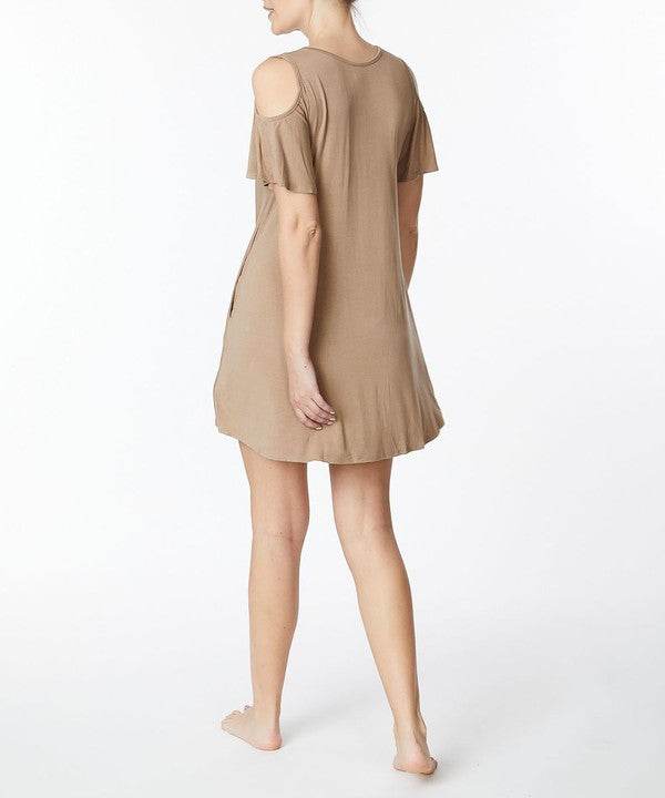BAMBOO COLD SHOULDER FLARE DRESS - Shop Style & More | Fresh Looks, Everyday Deals & Free Shipping