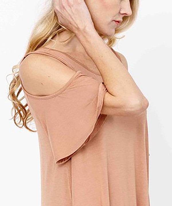 BAMBOO COLD SHOULDER FLARE DRESS - Shop Style & More | Fresh Looks, Everyday Deals & Free Shipping