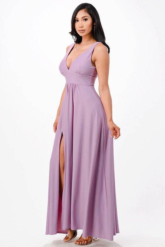 dull tricot deep V neck A line dress - Shop Style & More | Fresh Looks, Everyday Deals & Free Shipping