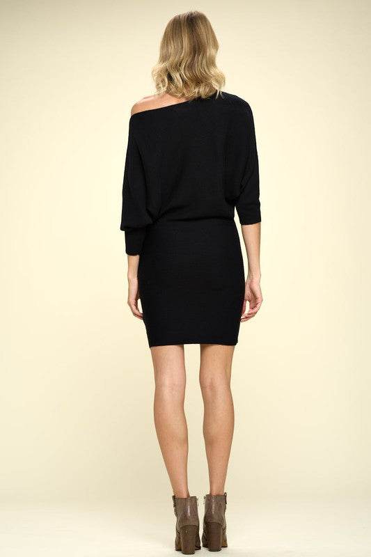 Ribbed Sweater Knit Dolman Sleeve Dress - Shop Style & More | Fresh Looks, Everyday Deals & Free Shipping