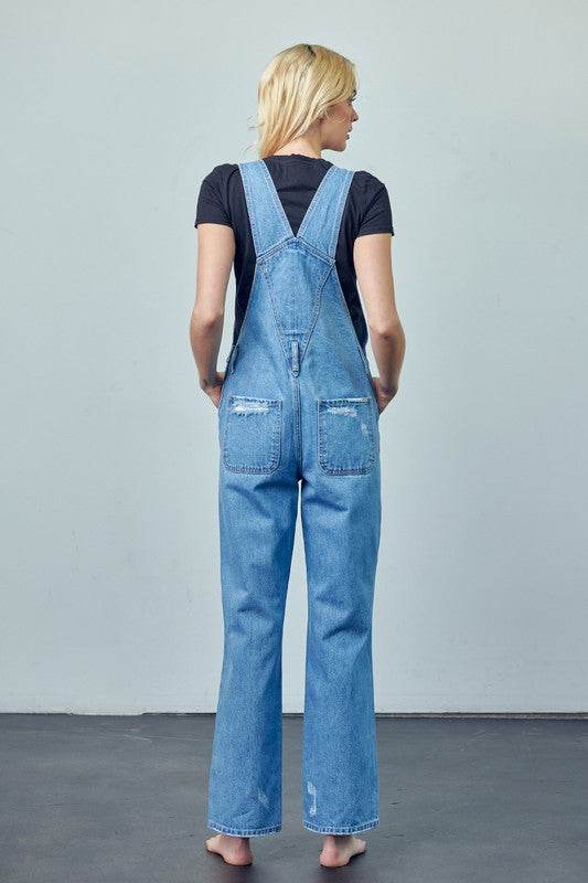Pocket Patched Ripped Denim Overalls - Shop Style & More | Fresh Looks, Everyday Deals & Free Shipping