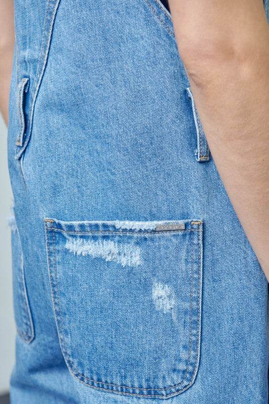 Pocket Patched Ripped Denim Overalls - Shop Style & More | Fresh Looks, Everyday Deals & Free Shipping