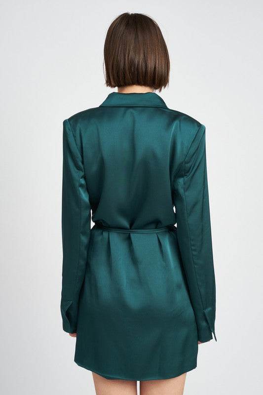 WRAPPED BLAZER MINI DRESS WITH DRAWSTRING - Shop Style & More | Fresh Looks, Everyday Deals & Free Shipping