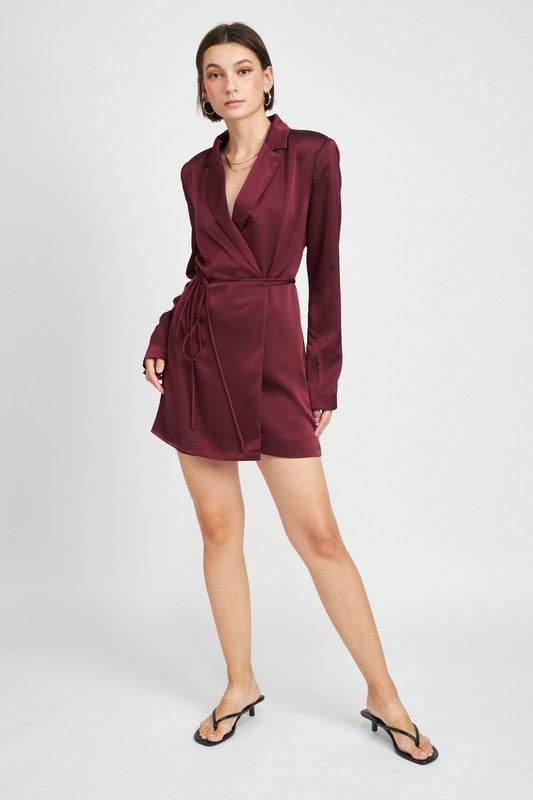 WRAPPED BLAZER MINI DRESS WITH DRAWSTRING - Shop Style & More | Fresh Looks, Everyday Deals & Free Shipping