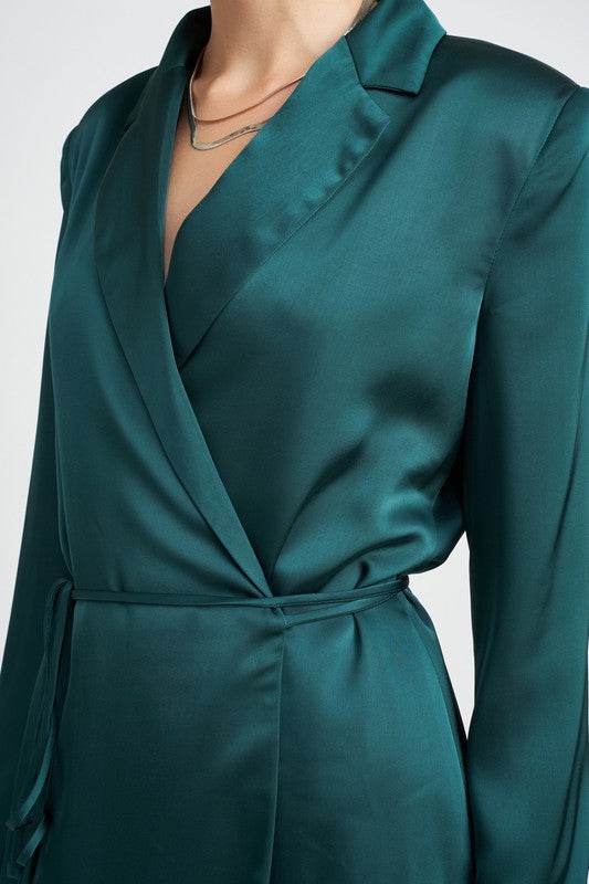 WRAPPED BLAZER MINI DRESS WITH DRAWSTRING - Shop Style & More | Fresh Looks, Everyday Deals & Free Shipping