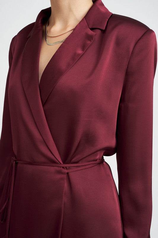 WRAPPED BLAZER MINI DRESS WITH DRAWSTRING - Shop Style & More | Fresh Looks, Everyday Deals & Free Shipping