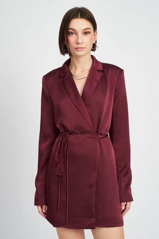 WRAPPED BLAZER MINI DRESS WITH DRAWSTRING - Shop Style & More | Fresh Looks, Everyday Deals & Free Shipping