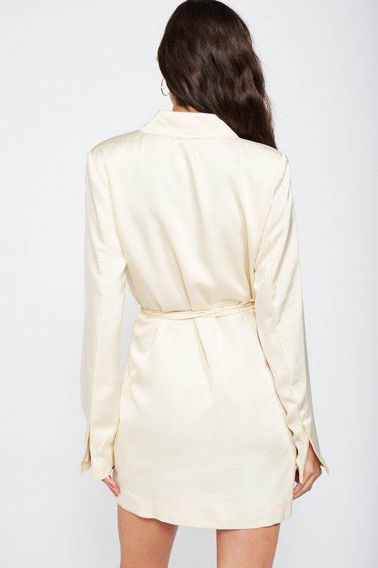 WRAPPED BLAZER MINI DRESS WITH DRAWSTRING - Shop Style & More | Fresh Looks, Everyday Deals & Free Shipping