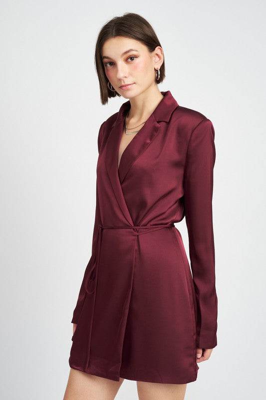 WRAPPED BLAZER MINI DRESS WITH DRAWSTRING - Shop Style & More | Fresh Looks, Everyday Deals & Free Shipping