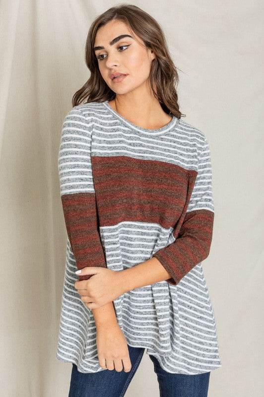 Stripe Panel A Line Tunic - Shop Style & More | Fresh Looks, Everyday Deals & Free Shipping