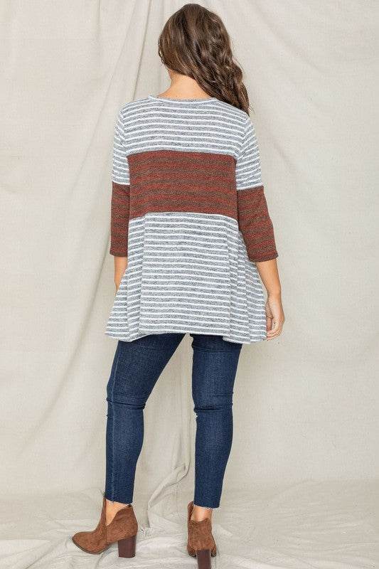 Stripe Panel A Line Tunic - Shop Style & More | Fresh Looks, Everyday Deals & Free Shipping