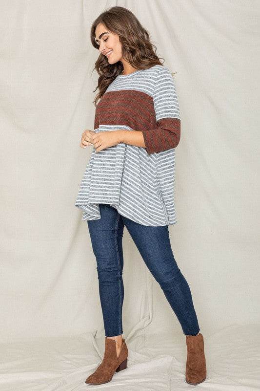 Stripe Panel A Line Tunic - Shop Style & More | Fresh Looks, Everyday Deals & Free Shipping