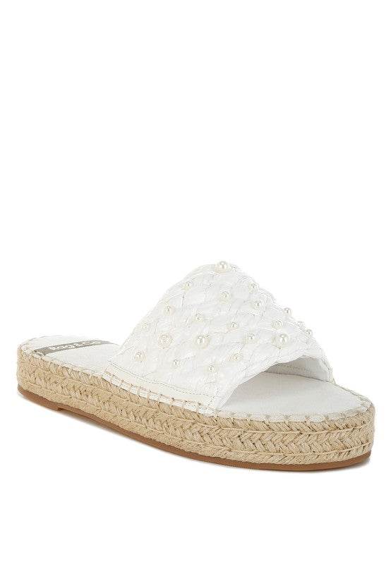 Yakna Pearl Embellished Woven Flats - Shop Style & More | Fresh Looks, Everyday Deals & Free Shipping