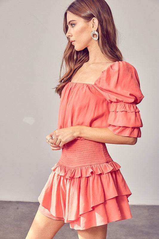 Puff Sleeve Smocked Waist Romper - Shop Style & More | Fresh Looks, Everyday Deals & Free Shipping
