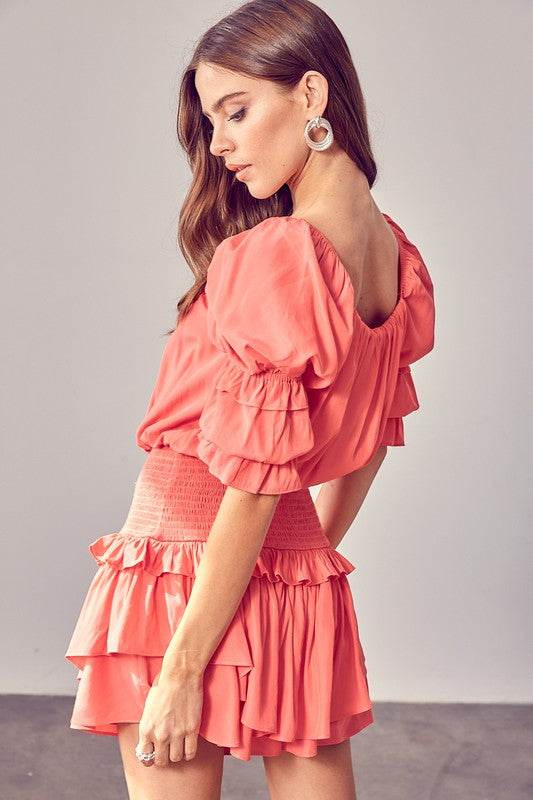Puff Sleeve Smocked Waist Romper - Shop Style & More | Fresh Looks, Everyday Deals & Free Shipping