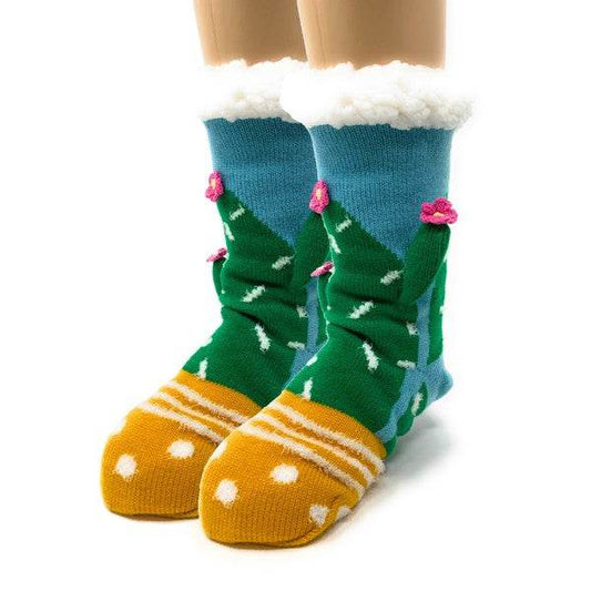 Kids Sherpa Slipper Sock - Cactus Hugs - Shop Style & More | Fresh Looks, Everyday Deals & Free Shipping