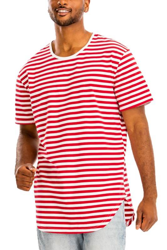 STRIPED ELONGATED TSHIRT - Shop Style & More | Fresh Looks, Everyday Deals & Free Shipping