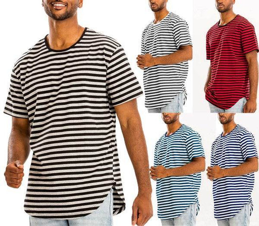 STRIPED ELONGATED TSHIRT - Shop Style & More | Fresh Looks, Everyday Deals & Free Shipping