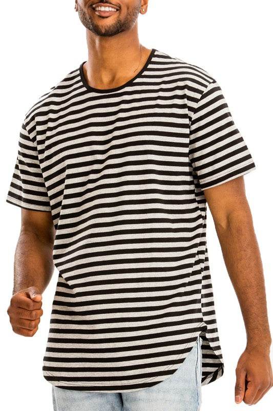 STRIPED ELONGATED TSHIRT - Shop Style & More | Fresh Looks, Everyday Deals & Free Shipping