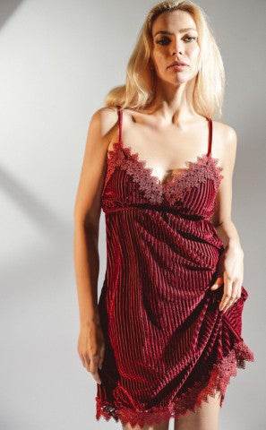 Burgundy Velvet Velour Nightgown - Shop Style & More | Fresh Looks, Everyday Deals & Free Shipping