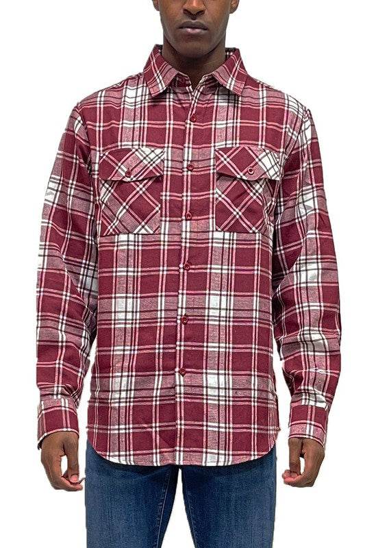 LONG SLEEVE FLANNEL FULL PLAID CHECKERED SHIRT - Shop Style & More | Fresh Looks, Everyday Deals & Free Shipping