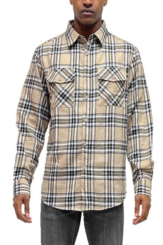 LONG SLEEVE FLANNEL FULL PLAID CHECKERED SHIRT - Shop Style & More | Fresh Looks, Everyday Deals & Free Shipping
