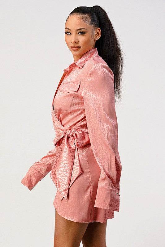 Leopard print wrap double pocket shirt dress - Shop Style & More | Fresh Looks, Everyday Deals & Free Shipping