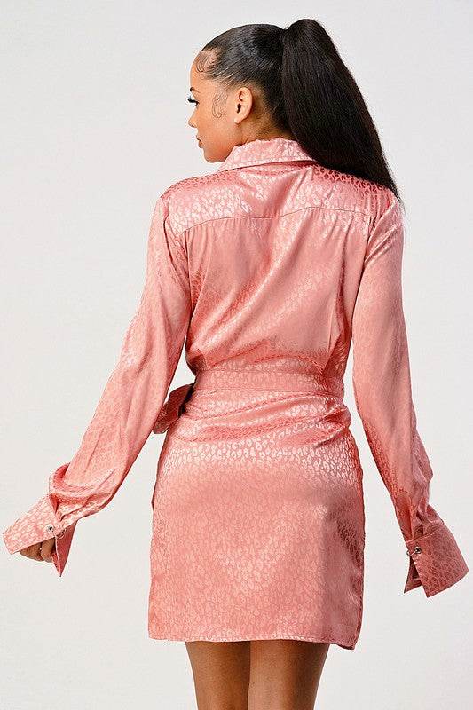 Leopard print wrap double pocket shirt dress - Shop Style & More | Fresh Looks, Everyday Deals & Free Shipping