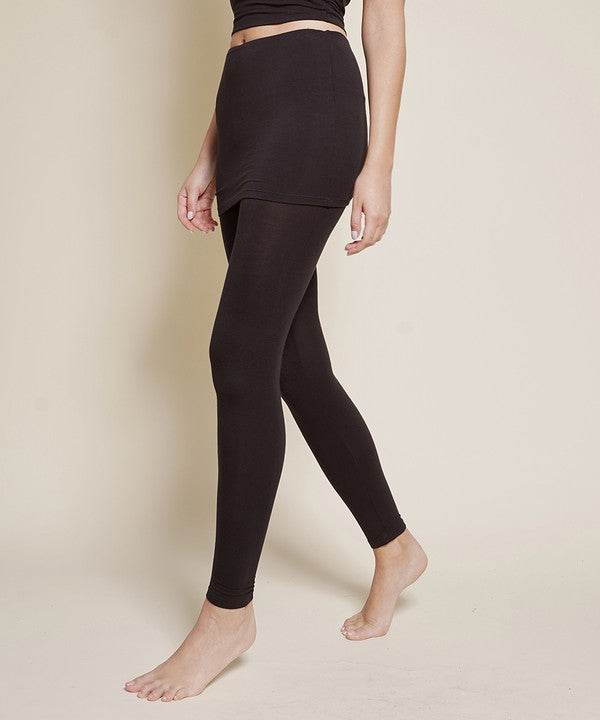 BAMBOO PRE WASHED One Piece Skirted Legging - Shop Style & More | Fresh Looks, Everyday Deals & Free Shipping