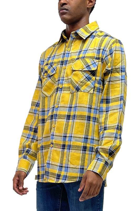 LONG SLEEVE FLANNEL FULL PLAID CHECKERED SHIRT - Shop Style & More | Fresh Looks, Everyday Deals & Free Shipping