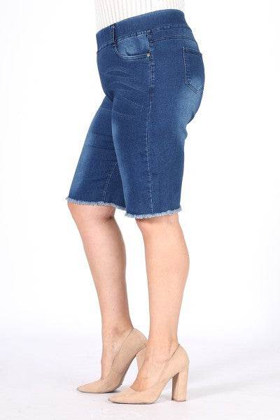 Hi-Waist Distressed Bermuda Short Jeggings - Shop Style & More | Fresh Looks, Everyday Deals & Free Shipping