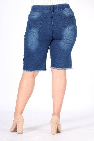 Hi-Waist Distressed Bermuda Short Jeggings - Shop Style & More | Fresh Looks, Everyday Deals & Free Shipping