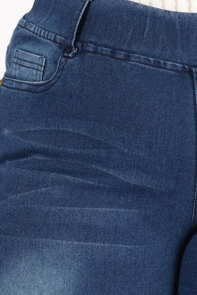 Hi-Waist Distressed Bermuda Short Jeggings - Shop Style & More | Fresh Looks, Everyday Deals & Free Shipping