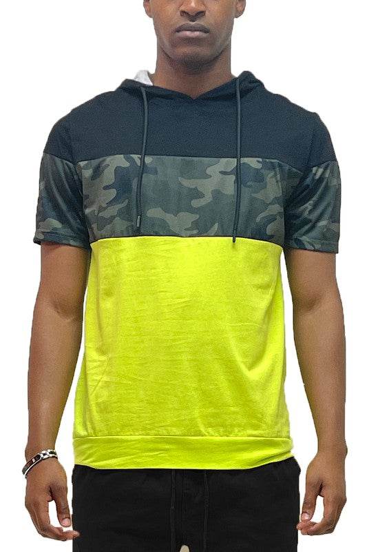 Camo and Solid Design Block Hooded Shirt - Shop Style & More | Fresh Looks, Everyday Deals & Free Shipping