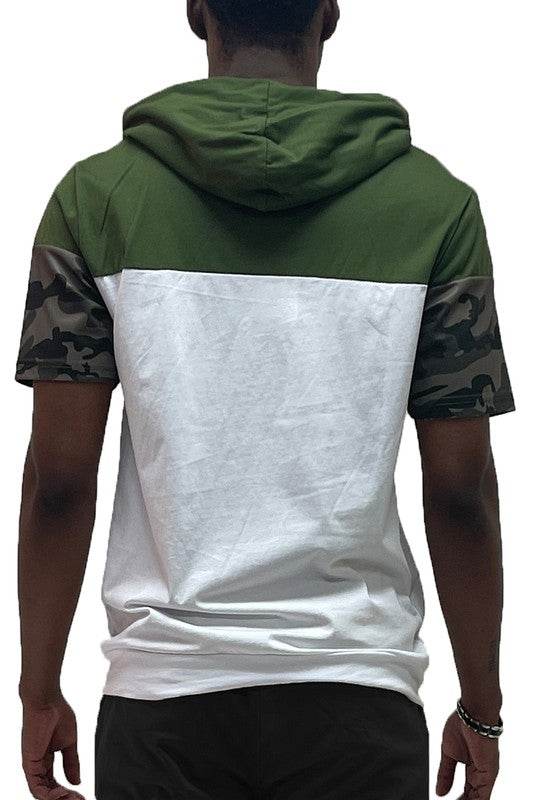 Camo and Solid Design Block Hooded Shirt - Shop Style & More | Fresh Looks, Everyday Deals & Free Shipping
