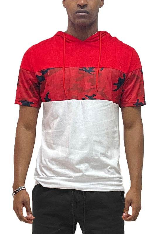 Camo and Solid Design Block Hooded Shirt - Shop Style & More | Fresh Looks, Everyday Deals & Free Shipping