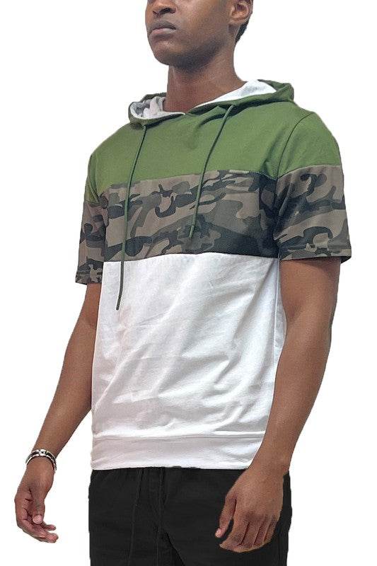 Camo and Solid Design Block Hooded Shirt - Shop Style & More | Fresh Looks, Everyday Deals & Free Shipping