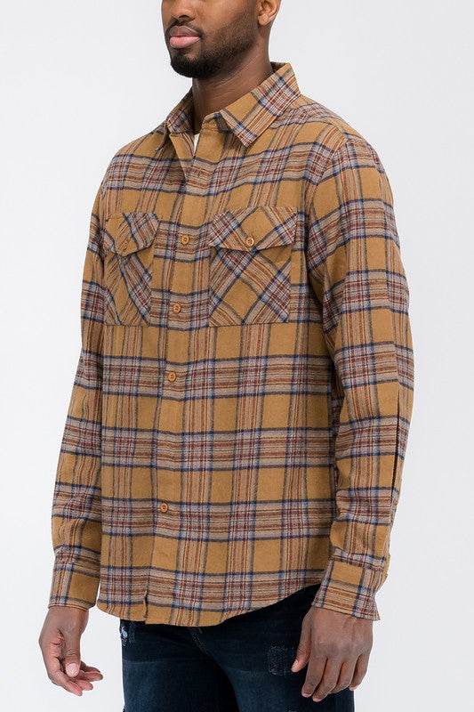 LONG SLEEVE FLANNEL FULL PLAID CHECKERED SHIRT - Shop Style & More | Fresh Looks, Everyday Deals & Free Shipping