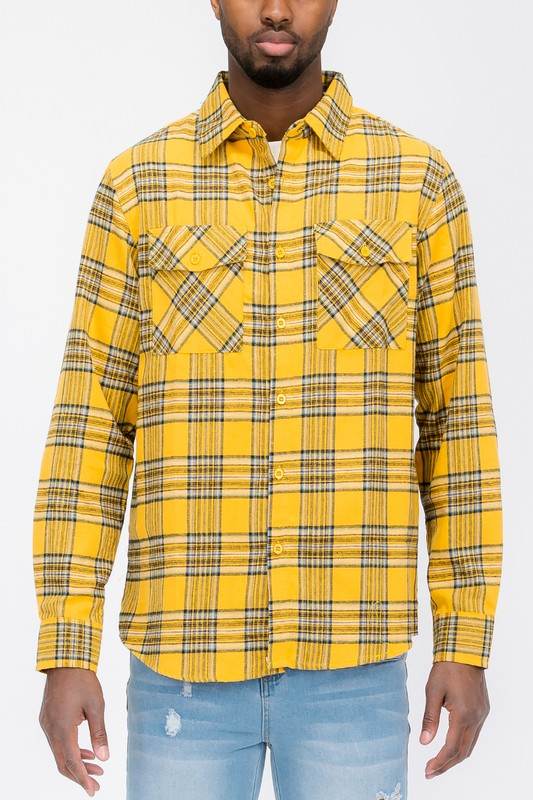 LONG SLEEVE FLANNEL FULL PLAID CHECKERED SHIRT - Shop Style & More | Fresh Looks, Everyday Deals & Free Shipping