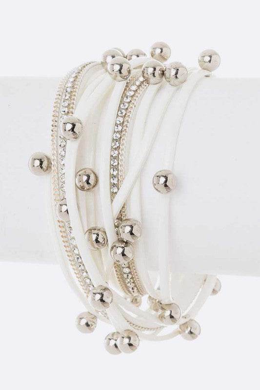 Beaded Double Wrap Metallic Bracelet - Shop Style & More | Fresh Looks, Everyday Deals & Free Shipping