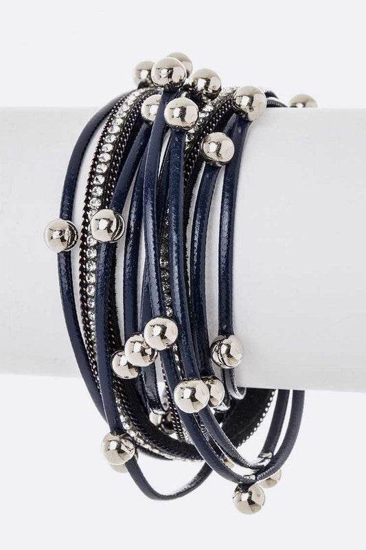 Beaded Double Wrap Metallic Bracelet - Shop Style & More | Fresh Looks, Everyday Deals & Free Shipping