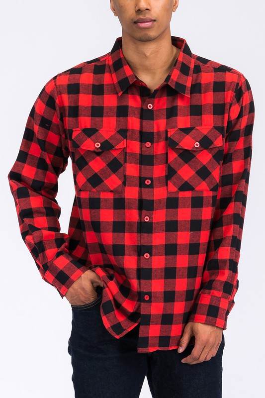 Regular Fit Checker Plaid Flannel Long Sleeve - Shop Style & More | Fresh Looks, Everyday Deals & Free Shipping