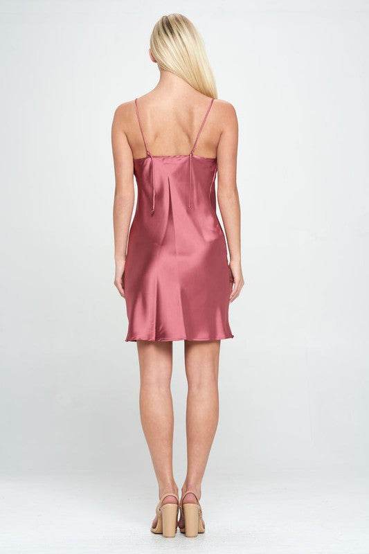 Solid Heavy Bias Cut Satin Slip Dress - Shop Style & More | Fresh Looks, Everyday Deals & Free Shipping