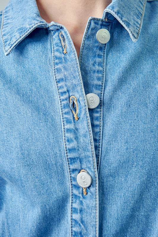 Vintage Roll Up Denim Short Romper - Shop Style & More | Fresh Looks, Everyday Deals & Free Shipping