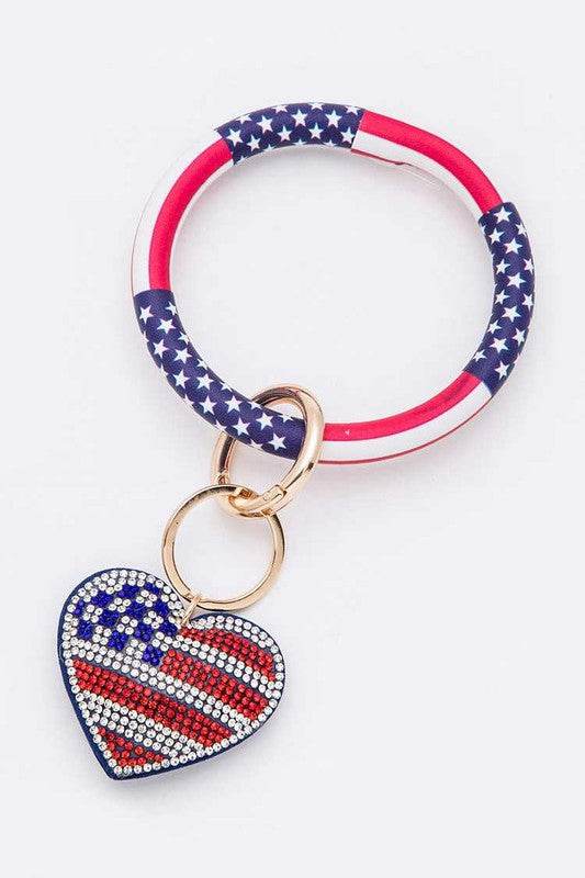 Stone Heart Flag Key Chain Bracelet - Shop Style & More | Fresh Looks, Everyday Deals & Free Shipping