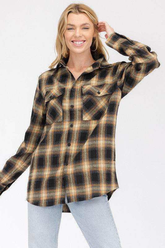 FULL PLAID CHECKERED FLANNEL LONG SLEEVE - Shop Style & More | Fresh Looks, Everyday Deals & Free Shipping