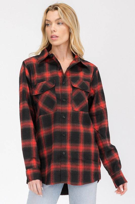 FULL PLAID CHECKERED FLANNEL LONG SLEEVE - Shop Style & More | Fresh Looks, Everyday Deals & Free Shipping